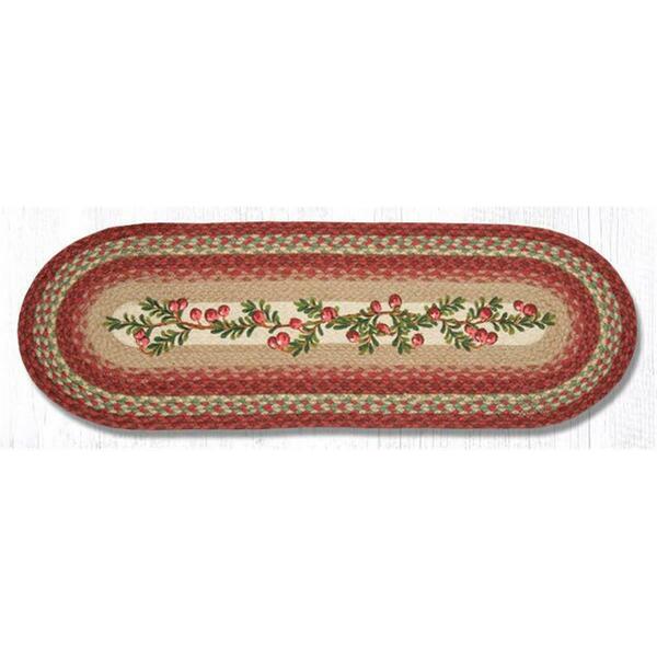 Capitol Importing Co 13 x 36 in. Cranberries Oval Patch Runner 68-390C